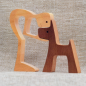 Preview: Holzfiguren Herrchen mit Hund