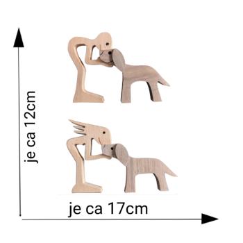 Holzfiguren Frauchen o. Herrchen mit Hund personalisierbar