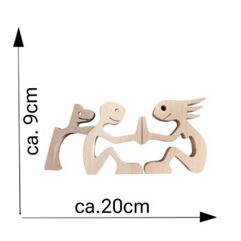 Holzfiguren Paar mit Hund personalisierbar