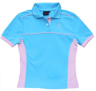 Polo-Shirt, blau/pink