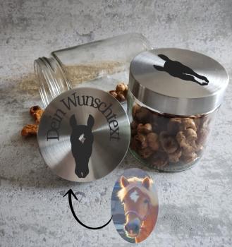 Leckerchen- Glas personalisiert Hund, Pferd Wunschtext