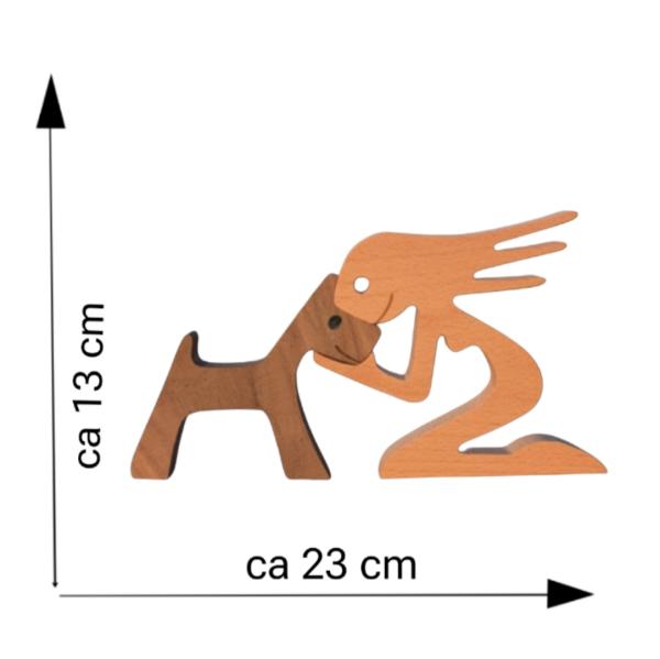 Holzfiguren Frauchen mit Hund