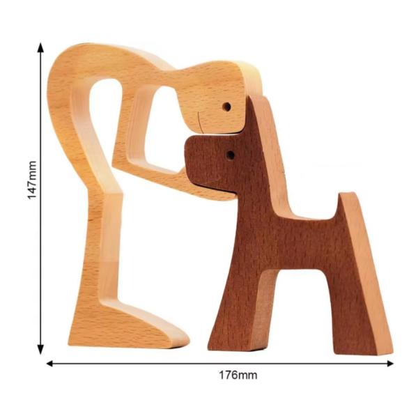 Holzfiguren Herrchen mit Hund