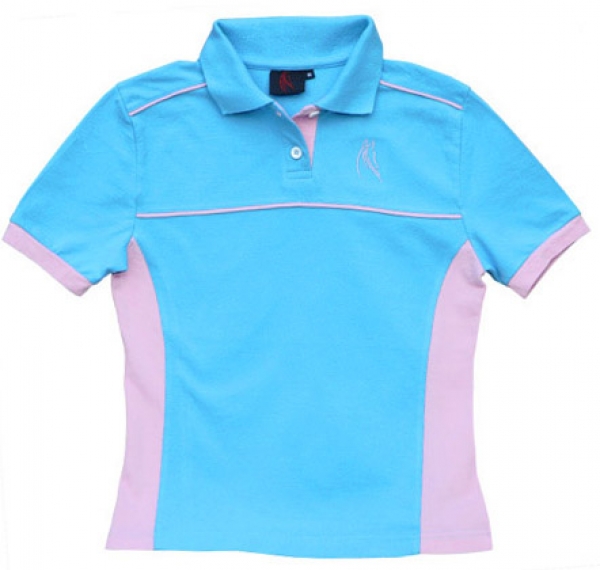 Polo-Shirt, blau/pink