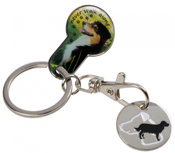 2-in-1 Einkaufswagen-Chip Hund, Katze, Pferd| Schlüsselanhänger mit abziehbarem Einkaufswagenchip und Einkaufschip