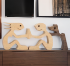 Holzfiguren Paar mit Hund personalisierbar